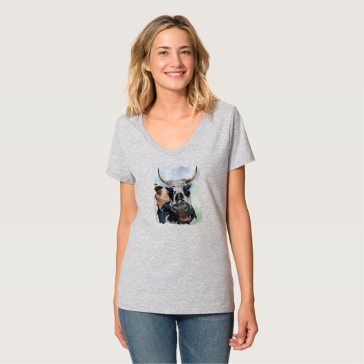 水彩画とメッセージのTシャツ Tシャツ (正面フル)