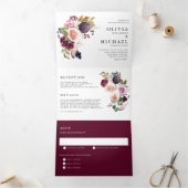 水彩画と秋の花結婚展 三つ折り招待状 (内部)