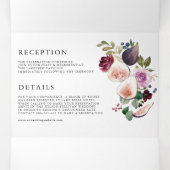 水彩画と秋の花結婚展 三つ折り招待状 (内部中)