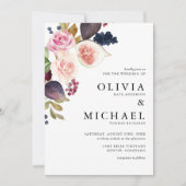 水彩画と秋の開花フローラ 招待状 (正面)