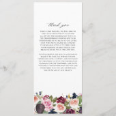 水彩画と紫の花秋の結婚式 プログラム (裏面)