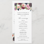 水彩画と紫の花秋の結婚式 プログラム (正面/裏面)