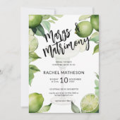 水彩画と結婚ブライダルシャワー 招待状 (正面)