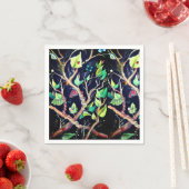 水彩画と蝶のアートワーク スタンダードカクテルナプキン (インサイチュ)