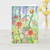 水彩画によってはカード~のブランクが開花します カード (黄色い花)