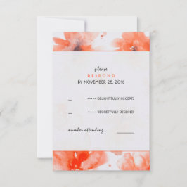 水彩画によってはコンテンポラリーな結婚RSVPカードが開花します 出欠カード