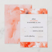 水彩画によってはコンテンポラリーな結婚RSVPカードが開花します 出欠カード (正面/裏面)