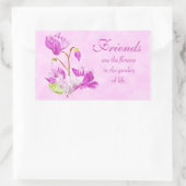 水彩画によってはステッカーが開花します 長方形シール (バッグ)