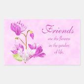 水彩画によってはステッカーが開花します 長方形シール (正面)