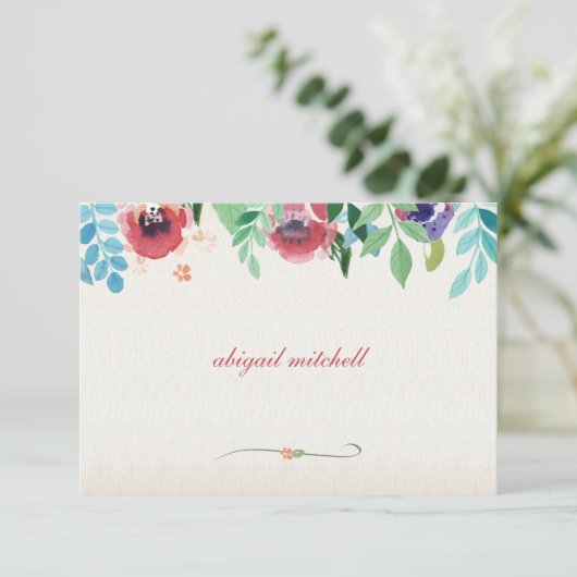 水彩画によってはメッセージカードが開花します 招待状 (スタンド正面)