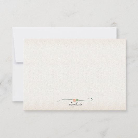 水彩画によってはメッセージカードが開花します 招待状 (裏面)