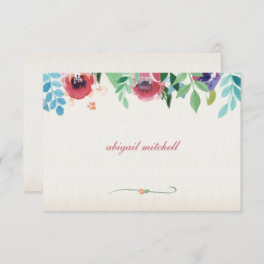 水彩画によってはメッセージカードが開花します 招待状 (正面/裏面)