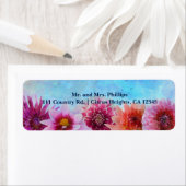 水彩画によってはモダンな花のブライダルシャワーが開花します ラベル (インサイチュ)