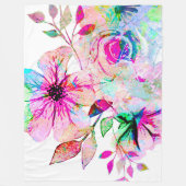 水彩画によっては大きいフリースブランケットが開花します フリースブランケット (正面)