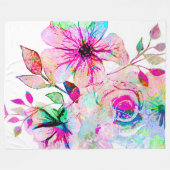 水彩画によっては大きいフリースブランケットが開花します フリースブランケット (正面(横))