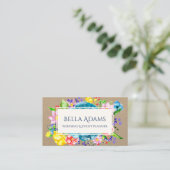 水彩画によっては花のカラフルな植物が開花します 名刺 (スタンド正面)