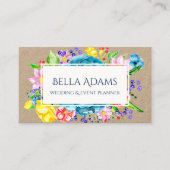 水彩画によっては花のカラフルな植物が開花します 名刺 (正面)