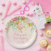 水彩画によっては誕生会の紙皿が開花します ペーパープレート (パーティー)