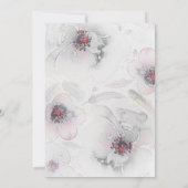 水彩画によってはBohoの灰色のピンクのブライダルシャワーが開花します 招待状 (裏面)