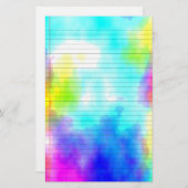 水彩画によって並べられる文房具 便箋 (正面/裏面)