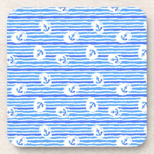 水彩画のいかりパターン1 コースター (正面)