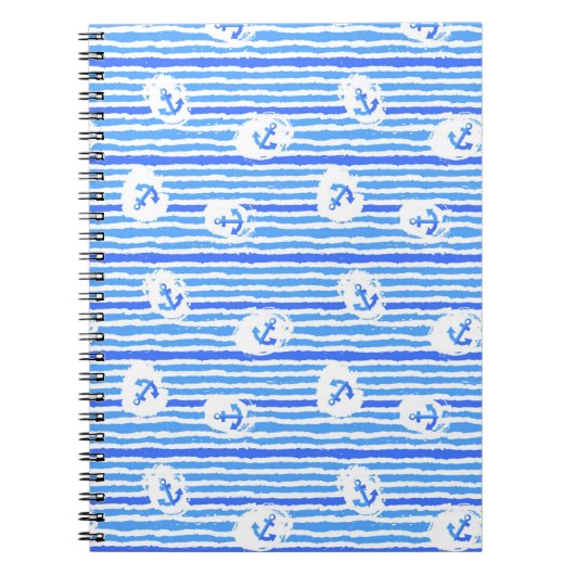 水彩画のいかりパターン1 ノートブック (正面)