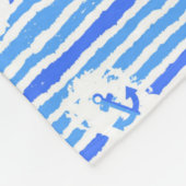 水彩画のいかりパターン3 フリースブランケット (角)