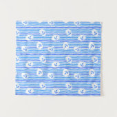 水彩画のいかりパターン タペストリー (正面(横))