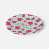 水彩画のいちごのパーソナライズなベビーシャワー ペーパープレート (アングル)