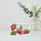 水彩画のいちごのフルーツの込み合いのケーキパイパン屋 名刺 (スタンド正面)