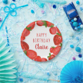 水彩画のいちごの紙皿 ペーパープレート (パーティー)