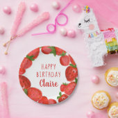 水彩画のいちごの紙皿 ペーパープレート (パーティー)