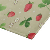 水彩画のいちごパターン カッティングボード (角)