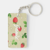 水彩画のいちごパターン キーホルダー (裏面)