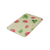 水彩画のいちごパターン バスマット (アングル)