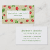 水彩画のいちごパターン 名刺 (正面/裏面)