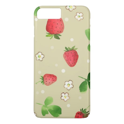 水彩画のいちごパターン Case-Mate iPhoneケース (裏面)