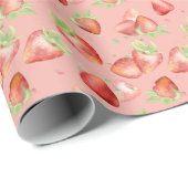 水彩画のいちご ラッピングペーパー (ロールコーナー)