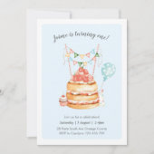 水彩画のお誕生日ケーキの招待状 招待状 (正面)