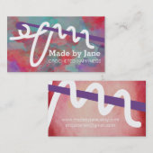 水彩画のかぎ針編みホック気が狂ったヤーンの名刺 名刺 (正面/裏面)