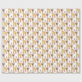 水彩画のかわいいベビーのキリン ラッピングペーパー (フラット)