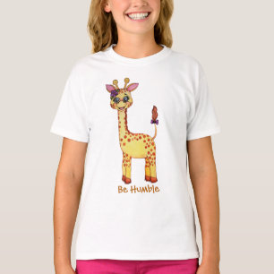 水彩画のかわいいベビーのキリン Tシャツ