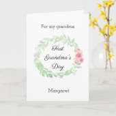 水彩画のかわいい初ばあちゃんの日 カード (黄色い花)