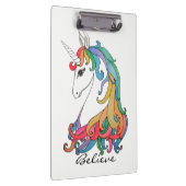 水彩画のかわいい虹のユニコーン クリップボード (右)