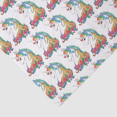 水彩画のかわいい虹のユニコーン 薄葉紙 (詳細)
