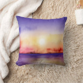 水彩画のかわいらしい日没すべての選択 クッション (ブランケット)