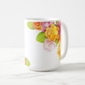 水彩画のかわいらしく明るい花模様(1) コーヒーマグカップ (正面右)