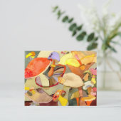 水彩画のきのこ料理レシピ ポストカード (スタンド正面)