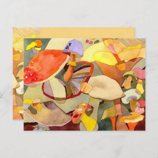 水彩画のきのこ料理レシピ ポストカード (正面/裏面)