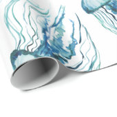 水彩画のくらげパターン ラッピングペーパー (ロールコーナー)